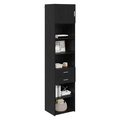 Highboard Schwarz Eichen-Optik 50 x 42,5 x 225 cm Holzwerkstoff