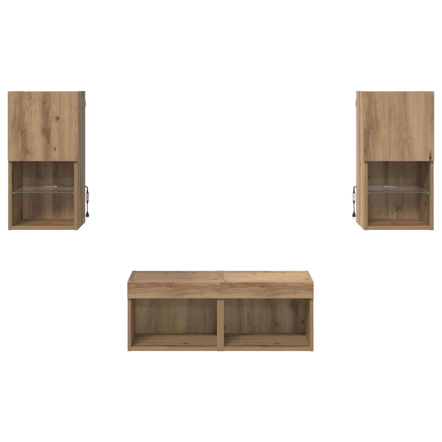 TV-Wandregale 4 stk. Artisan-Eiche Holzwerkstoff