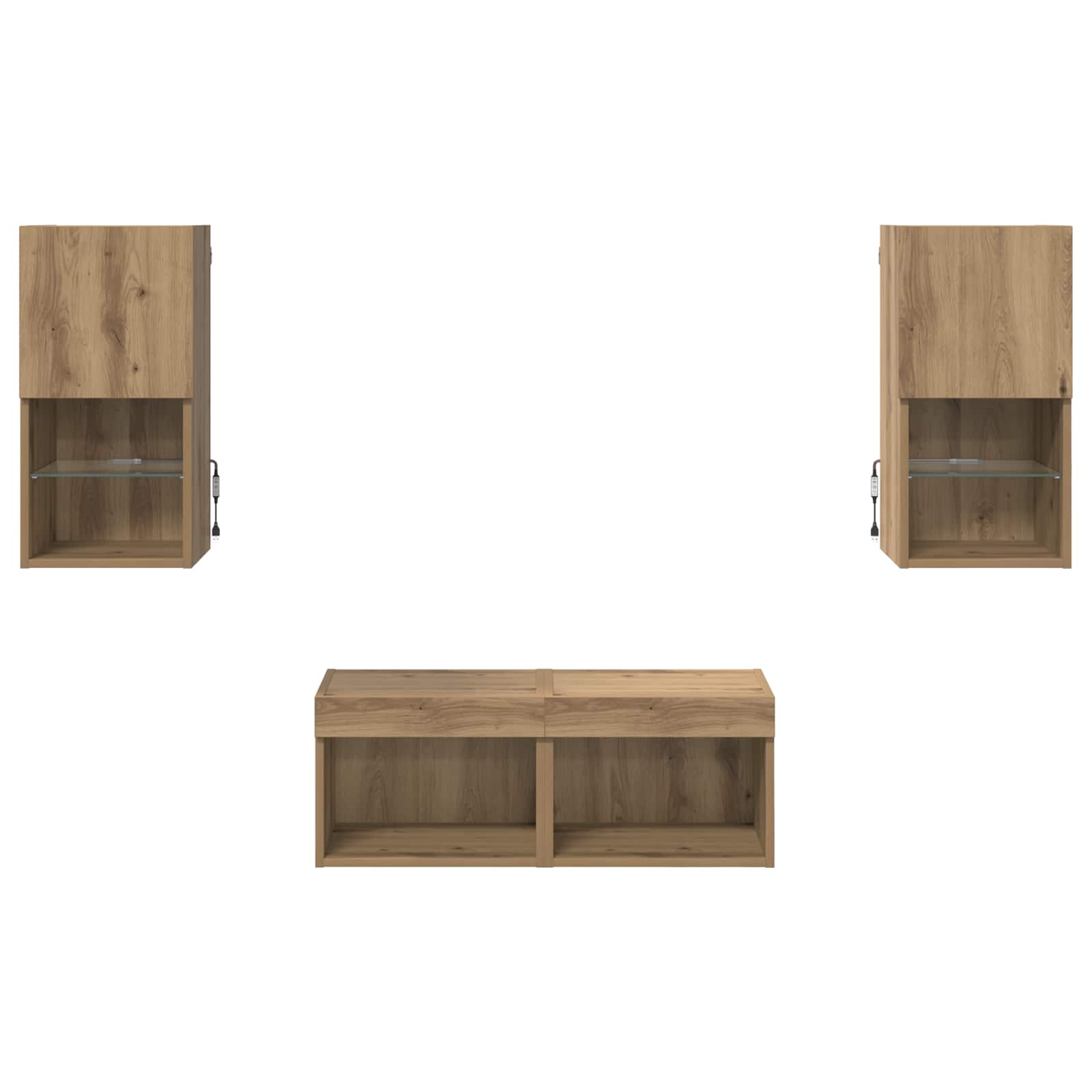 TV-Wandregale 4 stk. Artisan-Eiche Holzwerkstoff