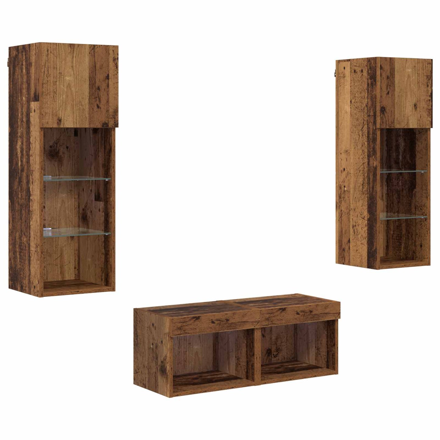 TV-Wandregale 4 pcs Artisan-Eiche Holzwerkstoff