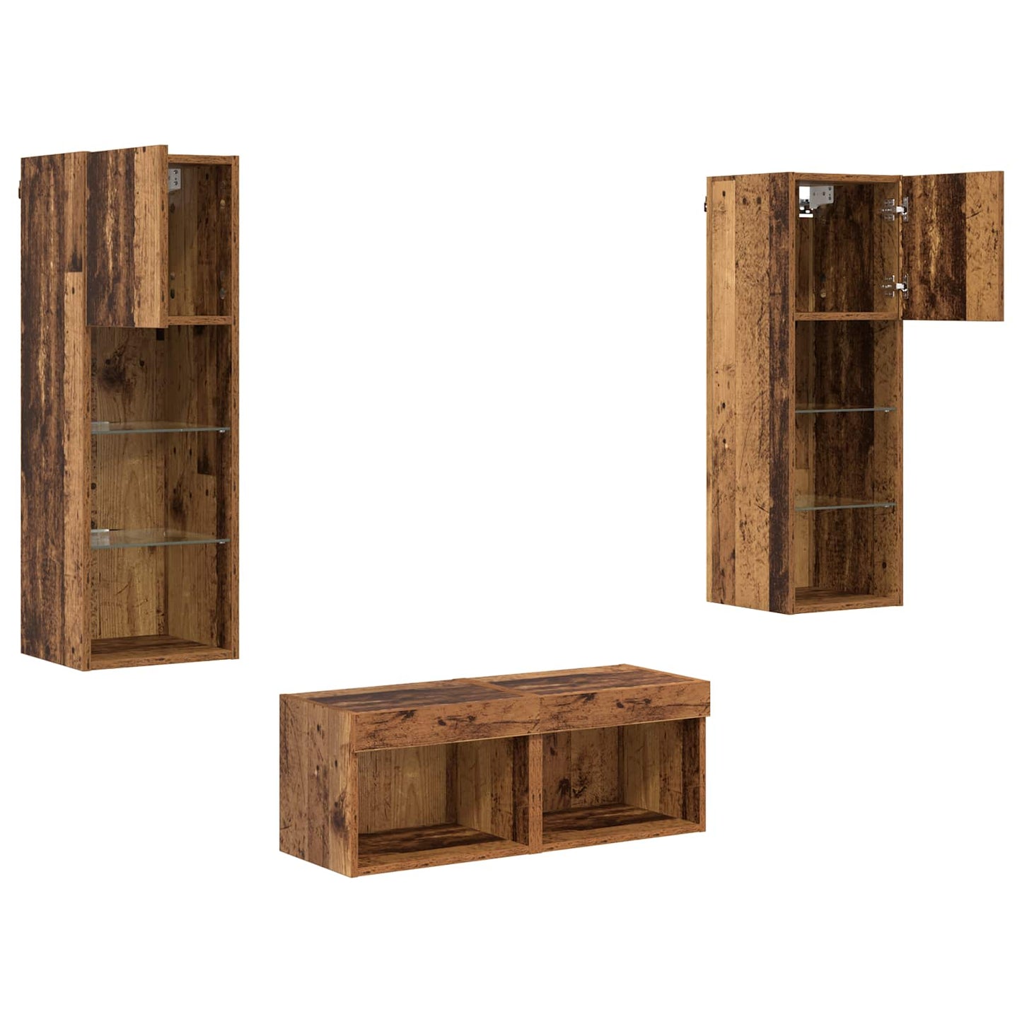 TV-Wandregale 4 pcs Artisan-Eiche Holzwerkstoff