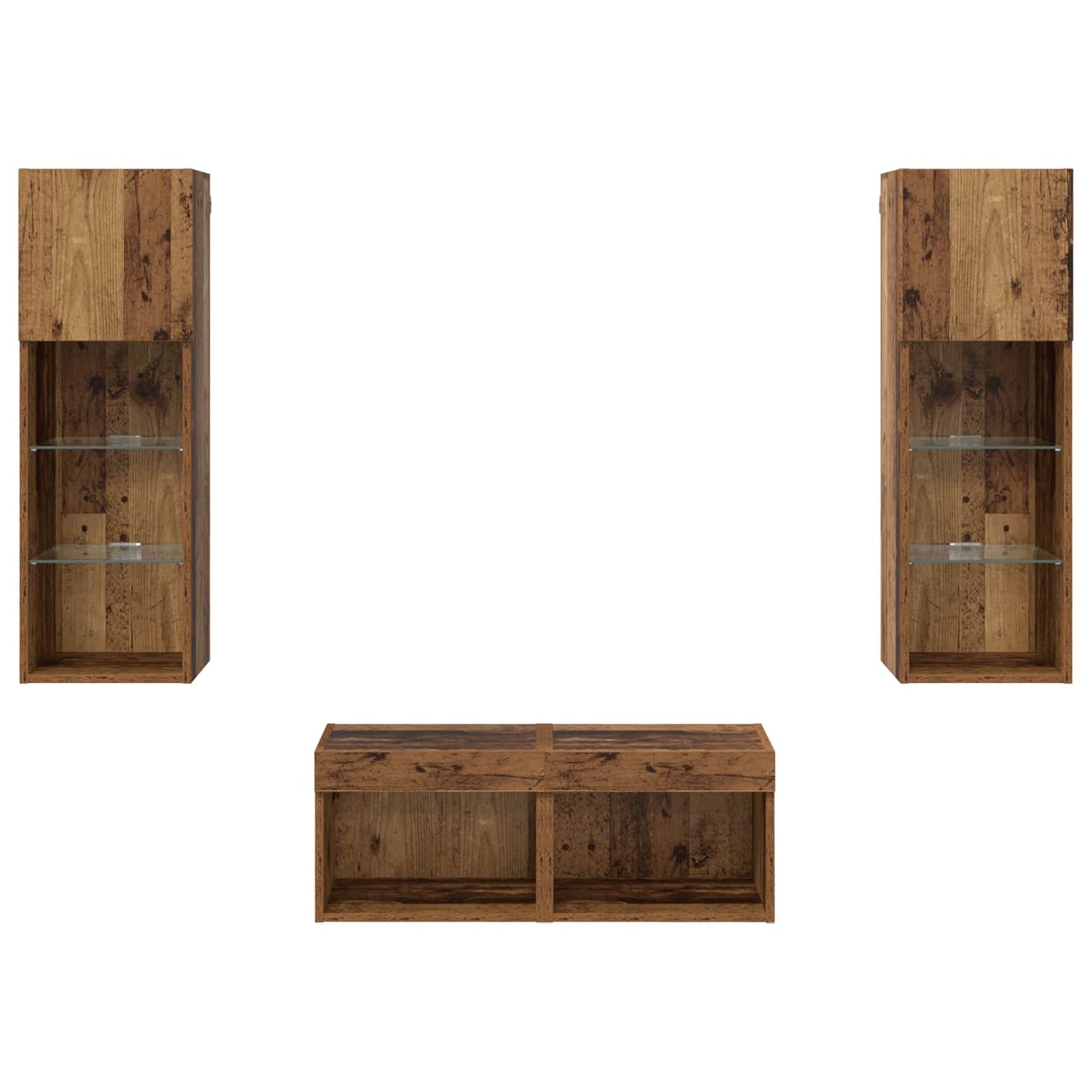 TV-Wandregale 4 pcs Artisan-Eiche Holzwerkstoff