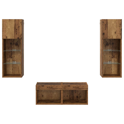 TV-Wandregale 4 stk. Artisan-Eiche Holzwerkstoff