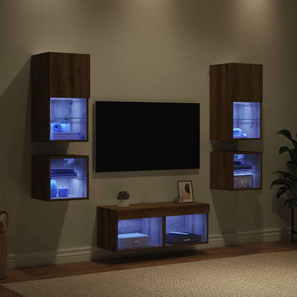 TV-Wandgeräte 8 stk. Artisan-Eiche Holzwerkstoff