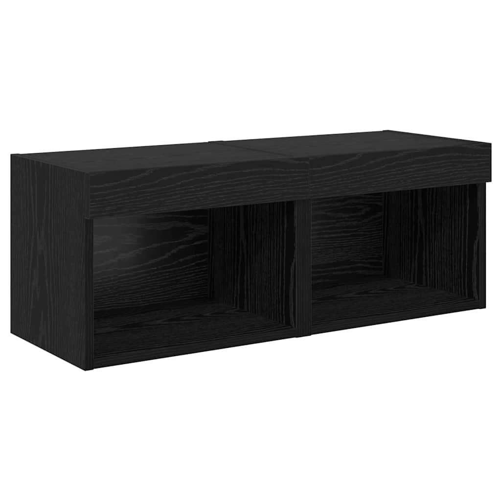 TV-Wandgeräte 8 Stk. Schwarz Eichen-Optik Holzwerkstoff