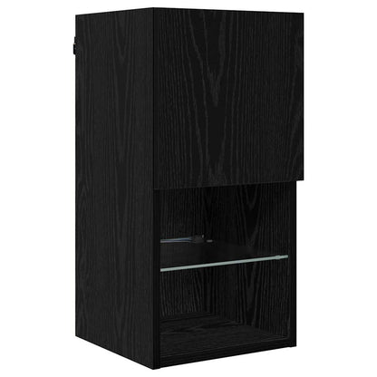 TV-Wandgeräte 8 Stk. Schwarz Eichen-Optik Holzwerkstoff