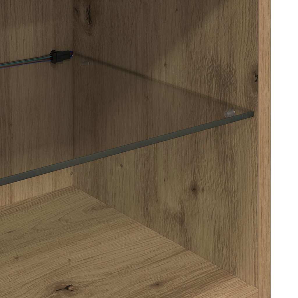 TV-Wandgeräte 5 stk. Schwarz Eichen-Optik Holzwerkstoff