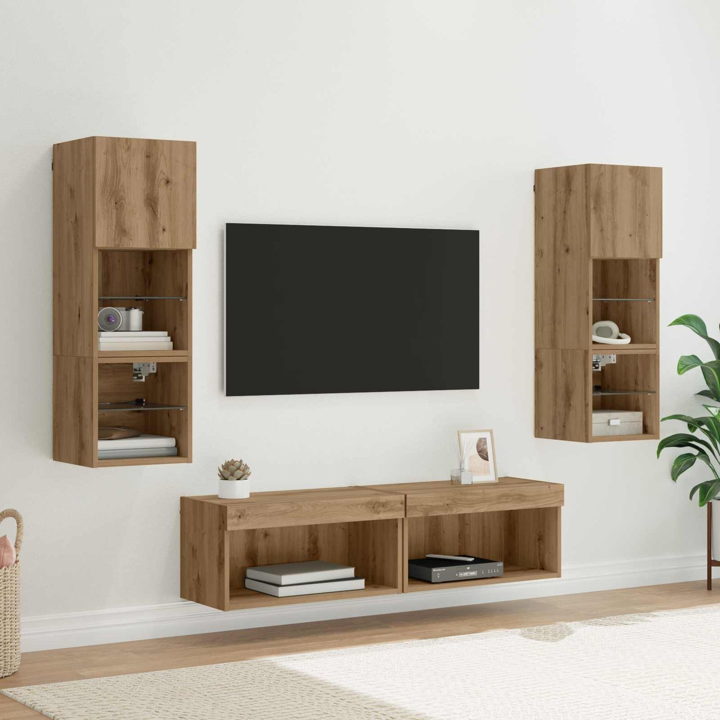 TV-Wandmöbel 6 pcs Artisan-Eiche Holzwerkstoff