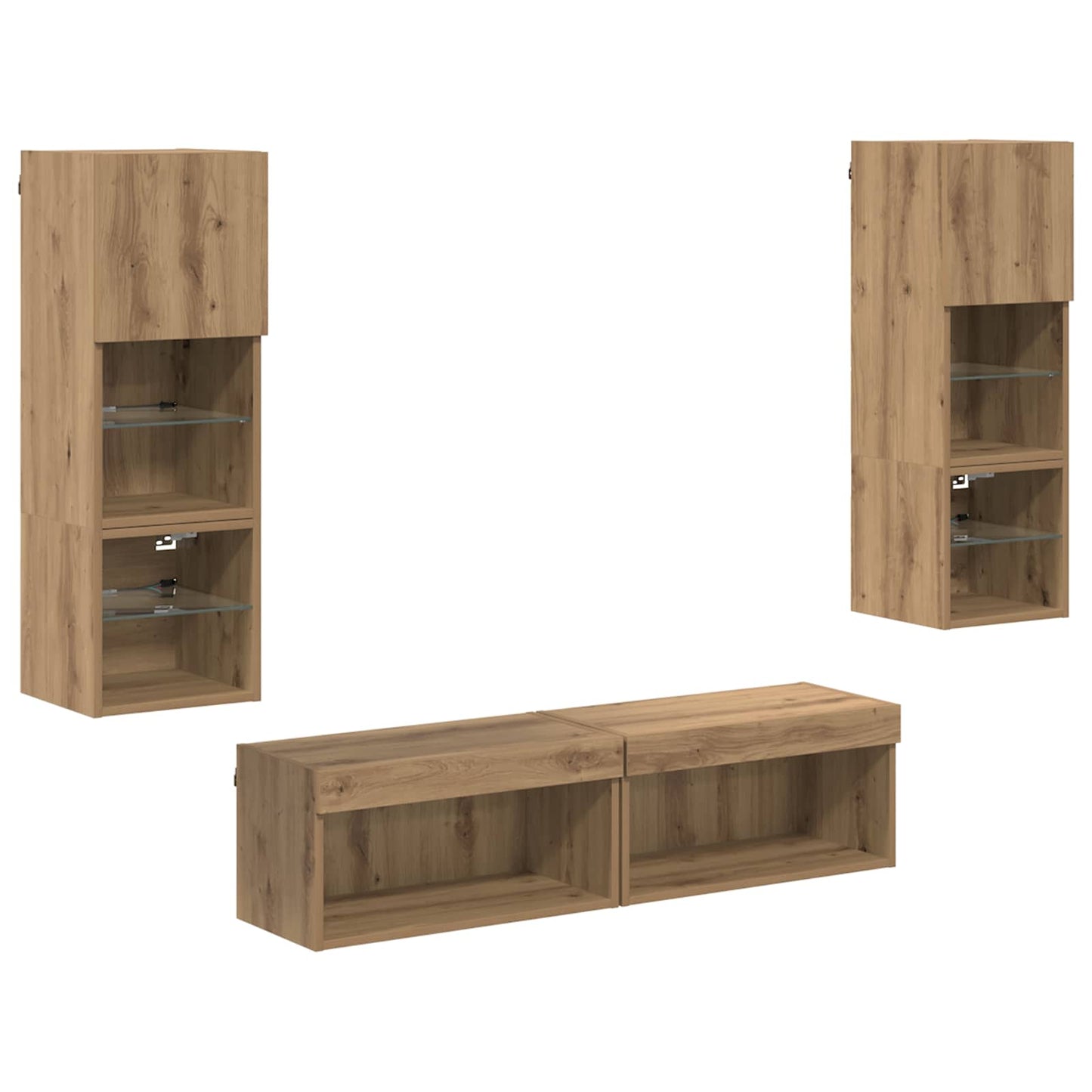 TV-Wandmöbel 6 pcs Artisan-Eiche Holzwerkstoff