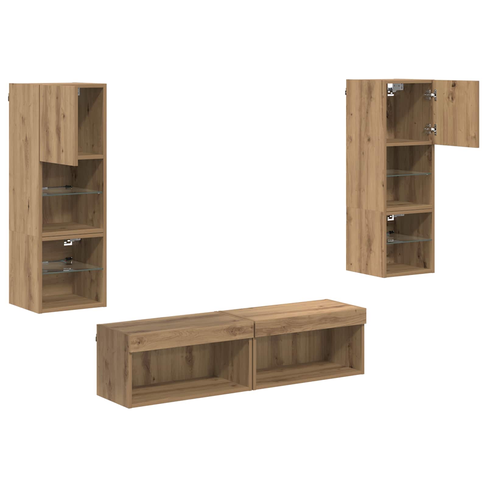 TV-Wandmöbel 6 pcs Artisan-Eiche Holzwerkstoff