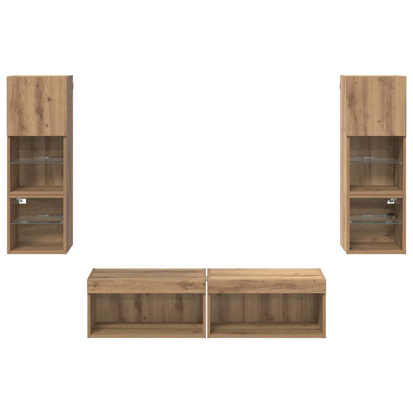 TV-Wandmöbel 6 pcs Artisan-Eiche Holzwerkstoff