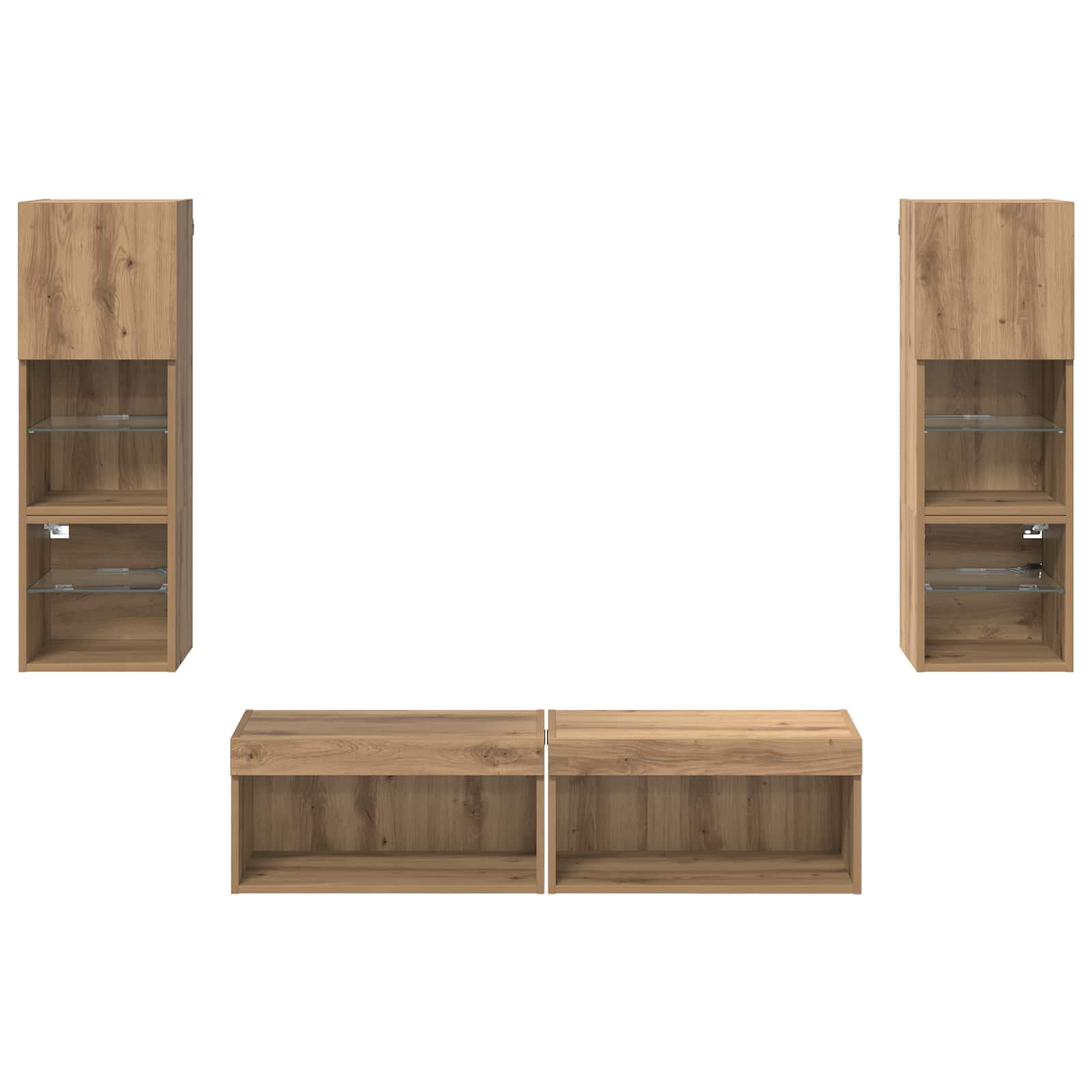TV-Wandmöbel 6 pcs Artisan-Eiche Holzwerkstoff