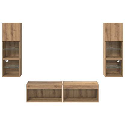 TV-Wandmöbel 6 stk. Artisan-Eiche Holzwerkstoff