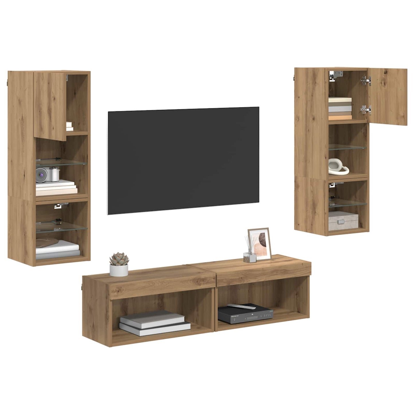 TV-Wandmöbel 6 pcs Artisan-Eiche Holzwerkstoff