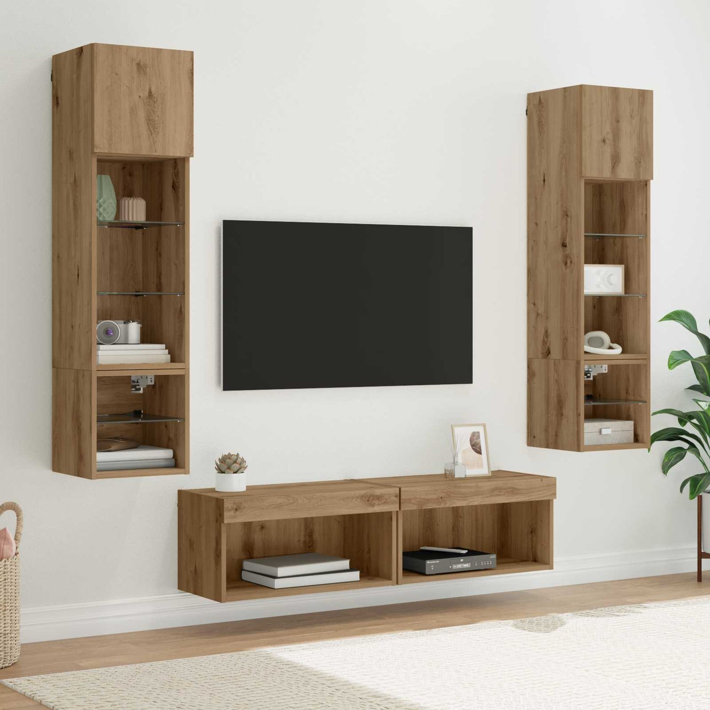 TV-Wandmöbel 6 pcs Artisan-Eiche Holzwerkstoff