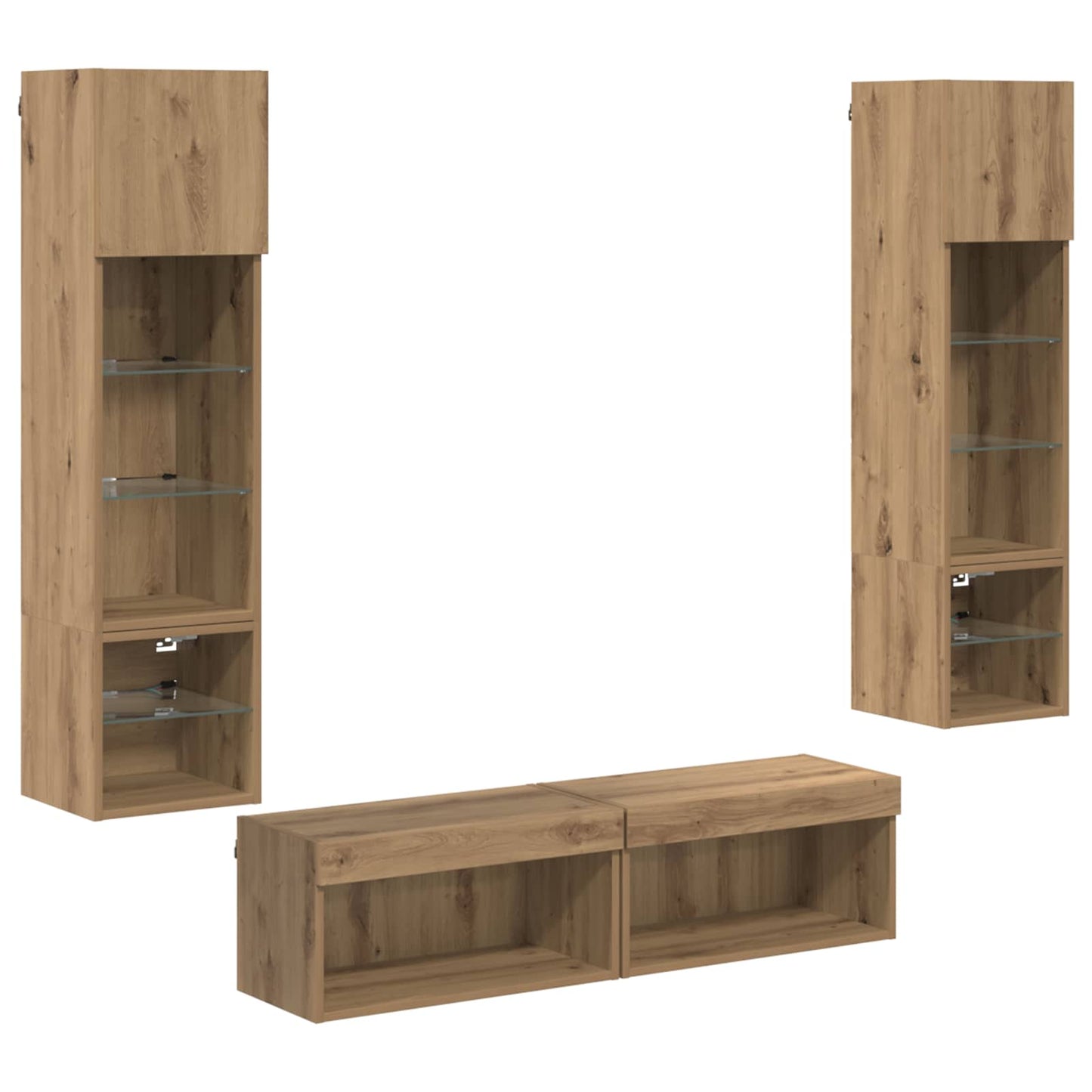TV-Wandmöbel 6 pcs Artisan-Eiche Holzwerkstoff
