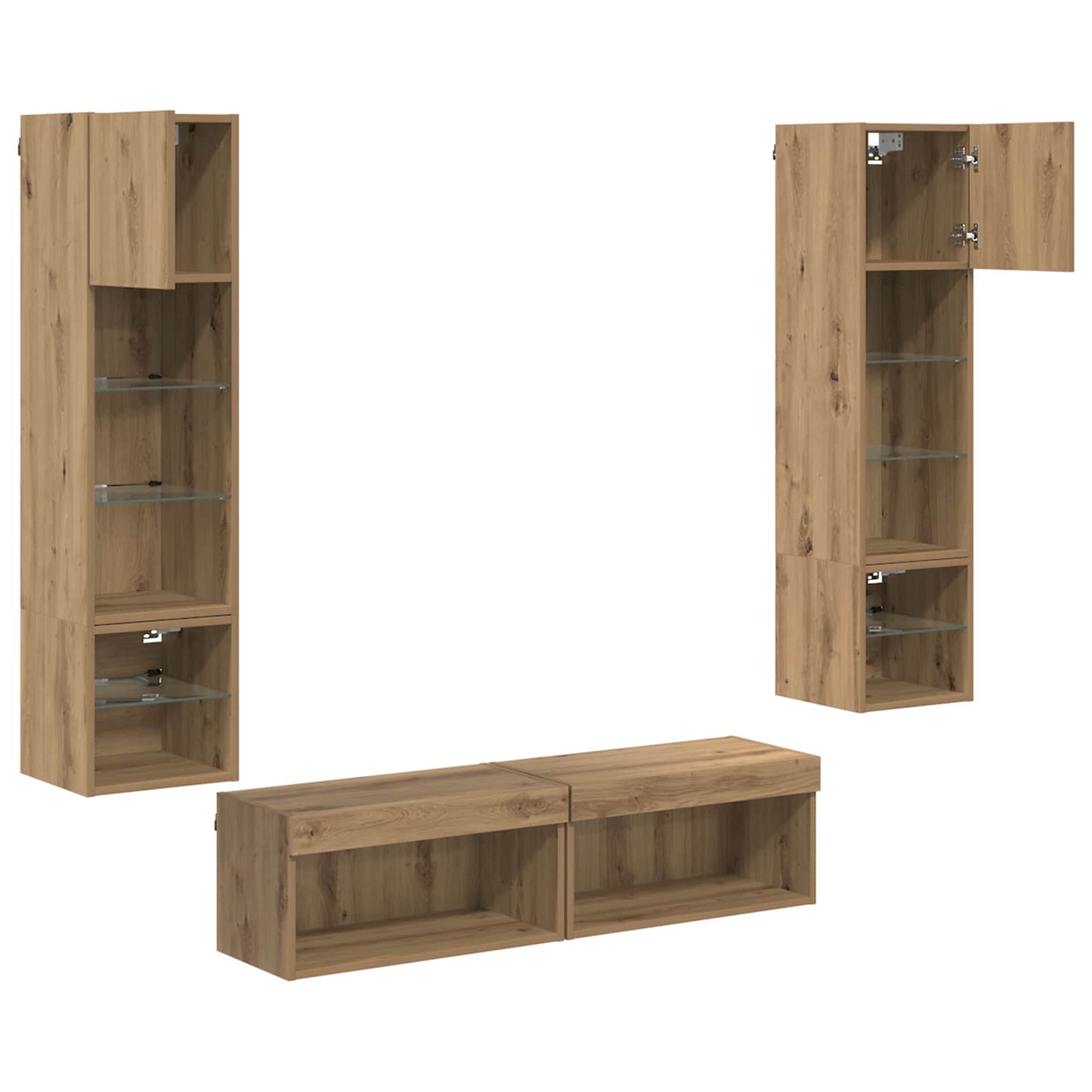 TV-Wandmöbel 6 pcs Artisan-Eiche Holzwerkstoff