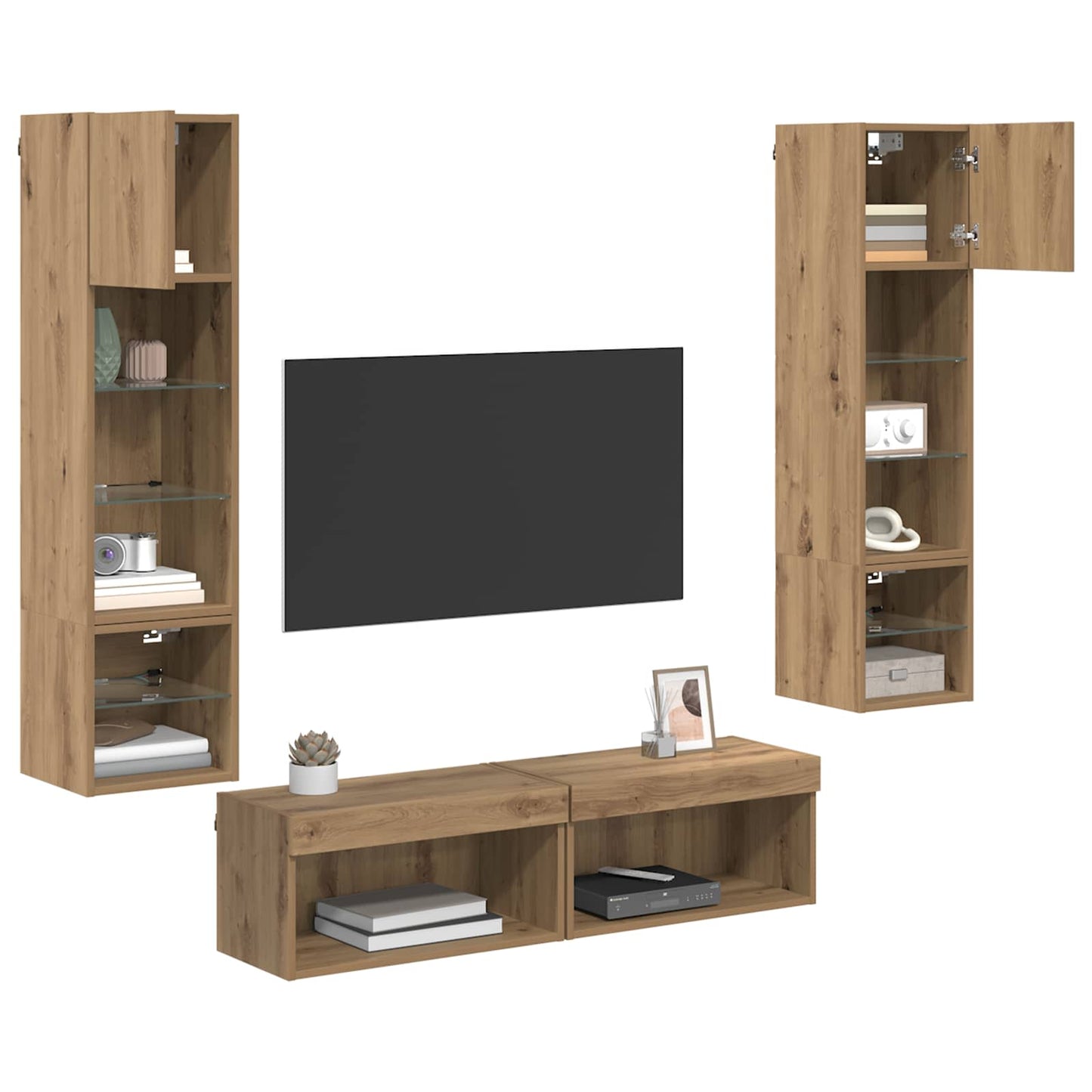 TV-Wandmöbel 6 pcs Artisan-Eiche Holzwerkstoff