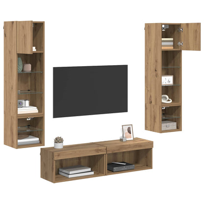 TV-Wandmöbel 6 stk. Artisan-Eiche Holzwerkstoff