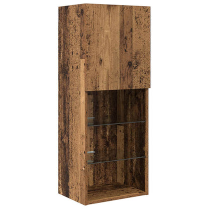 TV Wand Einheiten mit LED 5 stk. Altholz 100 x 30 x 30 cm