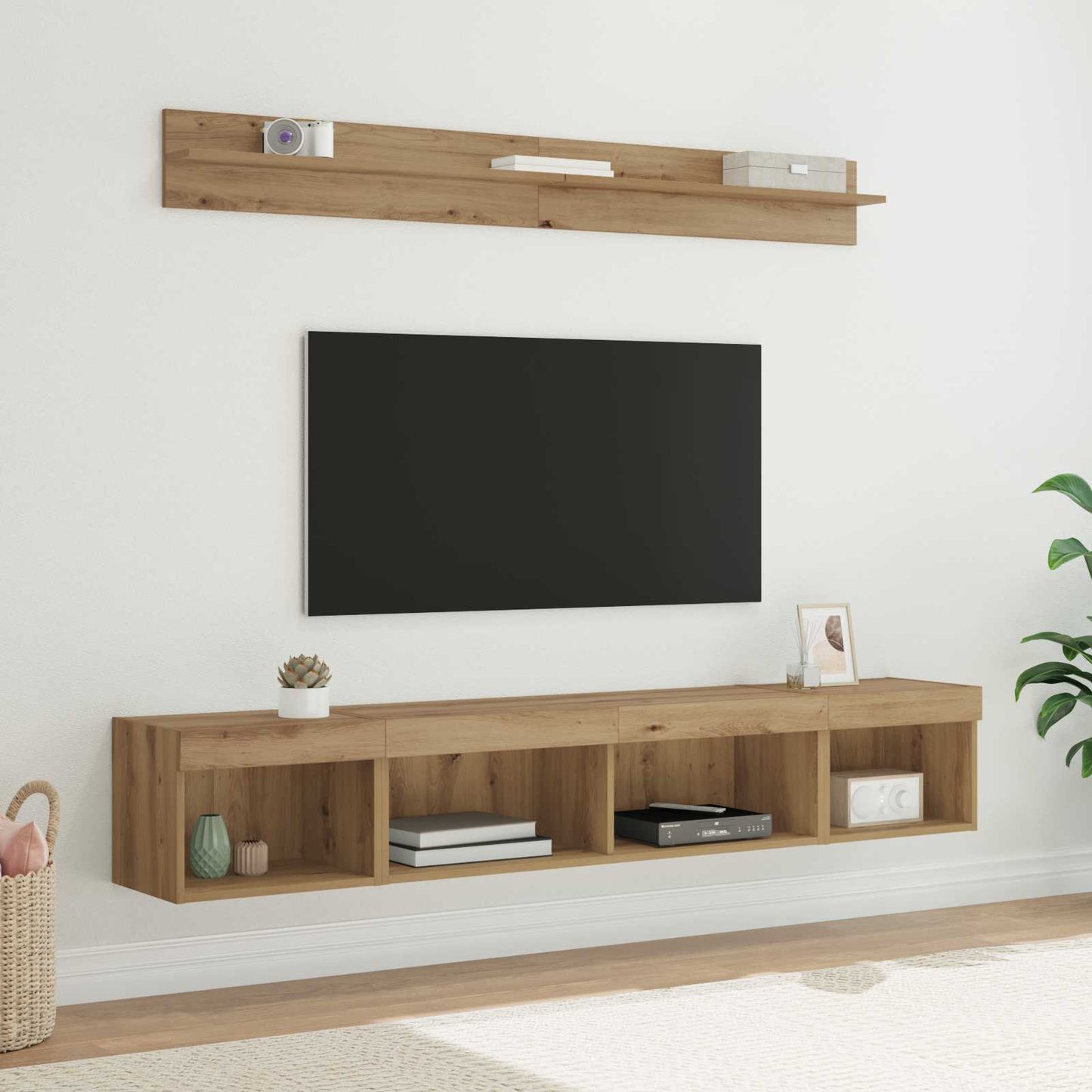 TV-Wandregal-Set 5 pcs Artisan-Eiche Holzwerkstoff