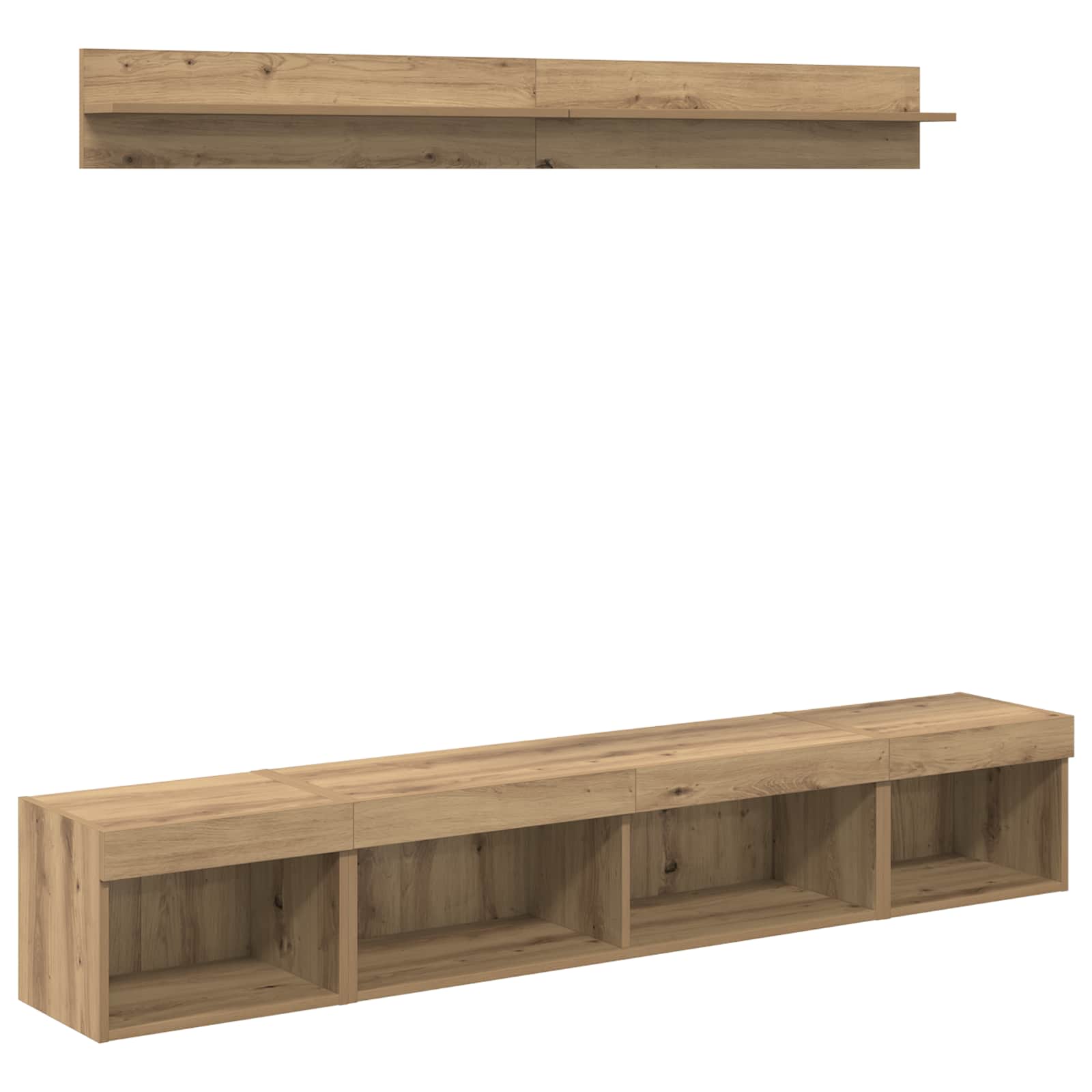 TV-Wandregal-Set 5 pcs Artisan-Eiche Holzwerkstoff