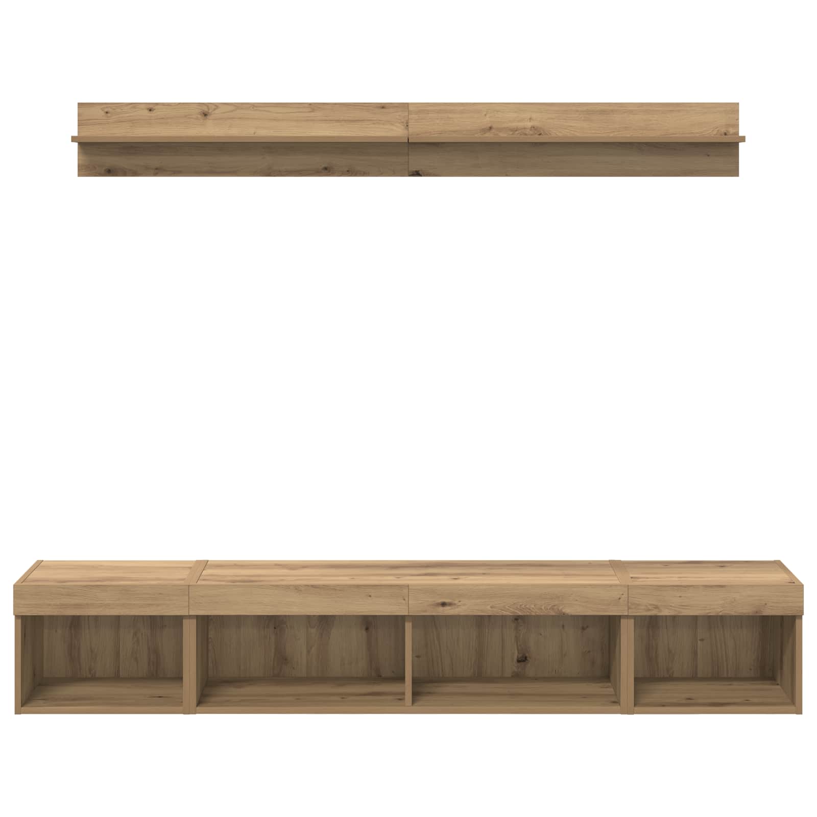 TV-Wandregal-Set 5 pcs Artisan-Eiche Holzwerkstoff