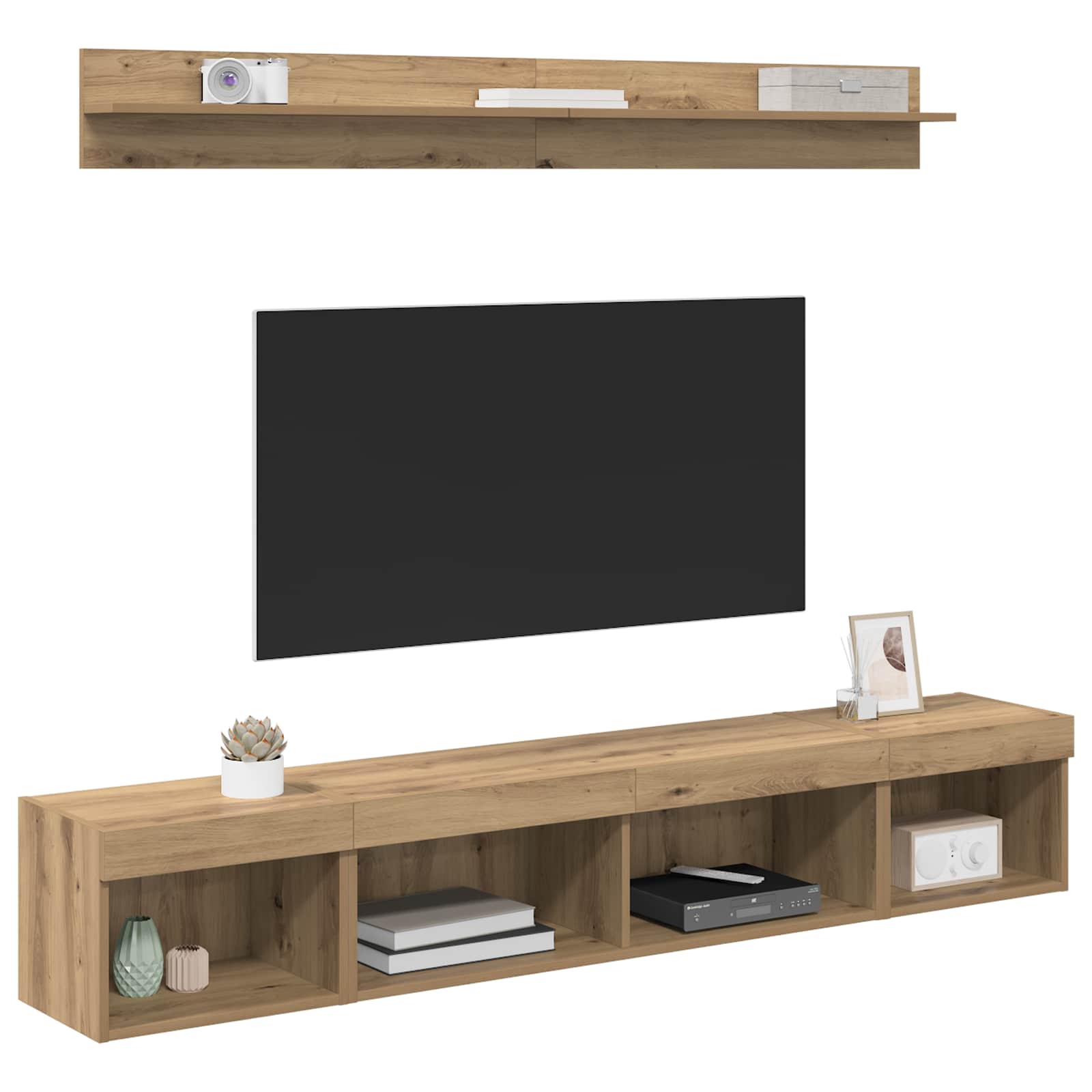 TV-Wandregal-Set 5 pcs Artisan-Eiche Holzwerkstoff