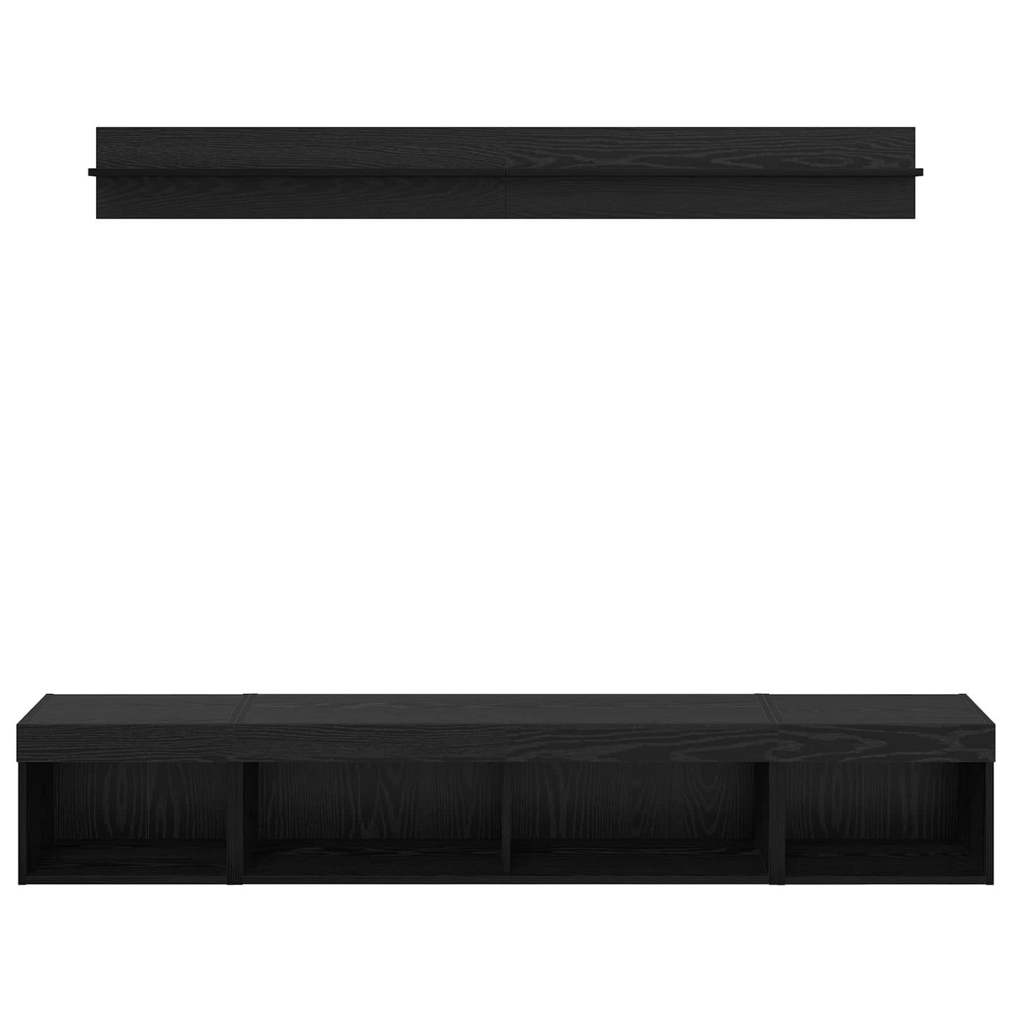 TV-Wandregal-Set 5 stk. Schwarz Eichen-Optik Holzwerkstoff