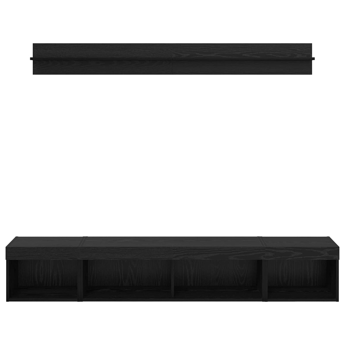TV-Wandregal-Set 5 stk. Schwarz Eichen-Optik Holzwerkstoff