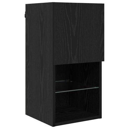 TV Wand Einheiten mit LED 6 stk. Schwarz Eichen-Optik