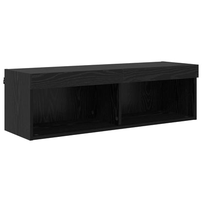 TV Wand Einheiten mit LED 6 stk. Schwarz Eichen-Optik