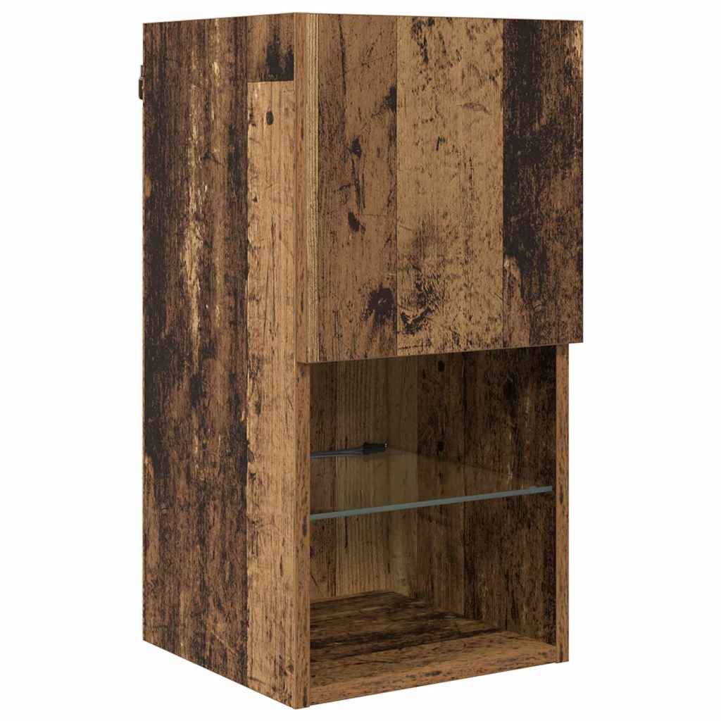 TV Wand Einheiten mit LED 6 stk. Altholz Holzwerkstoff