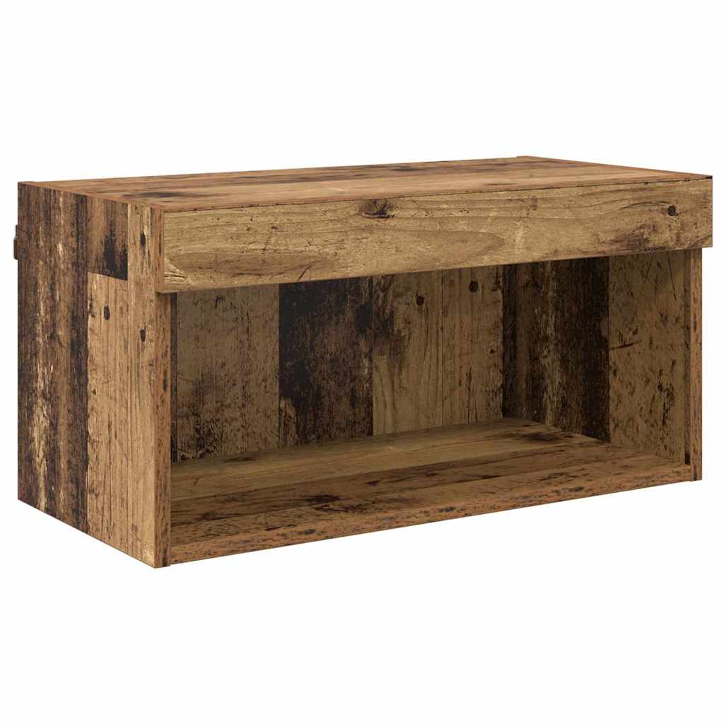 TV Wand Einheiten mit LED 6 stk. Altholz Holzwerkstoff