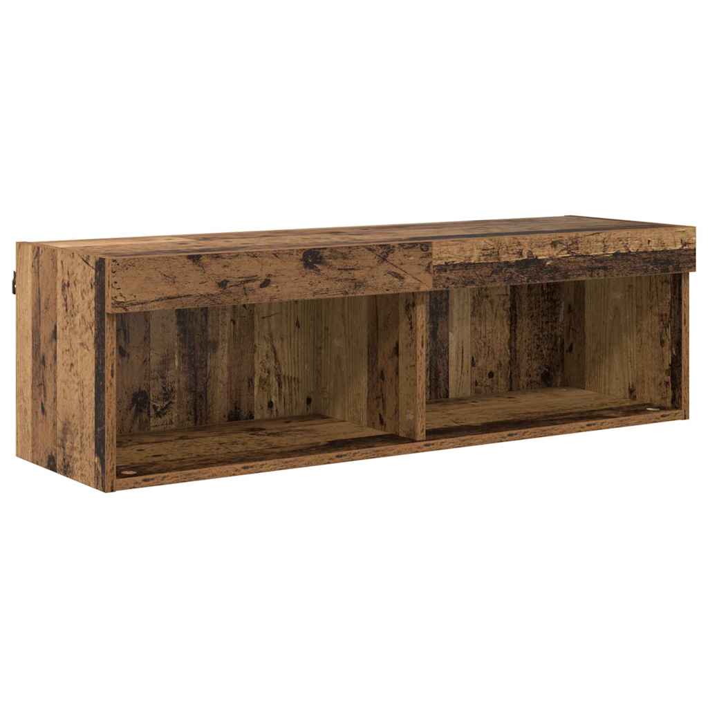TV Wand Einheiten mit LED 6 stk. Altholz Holzwerkstoff