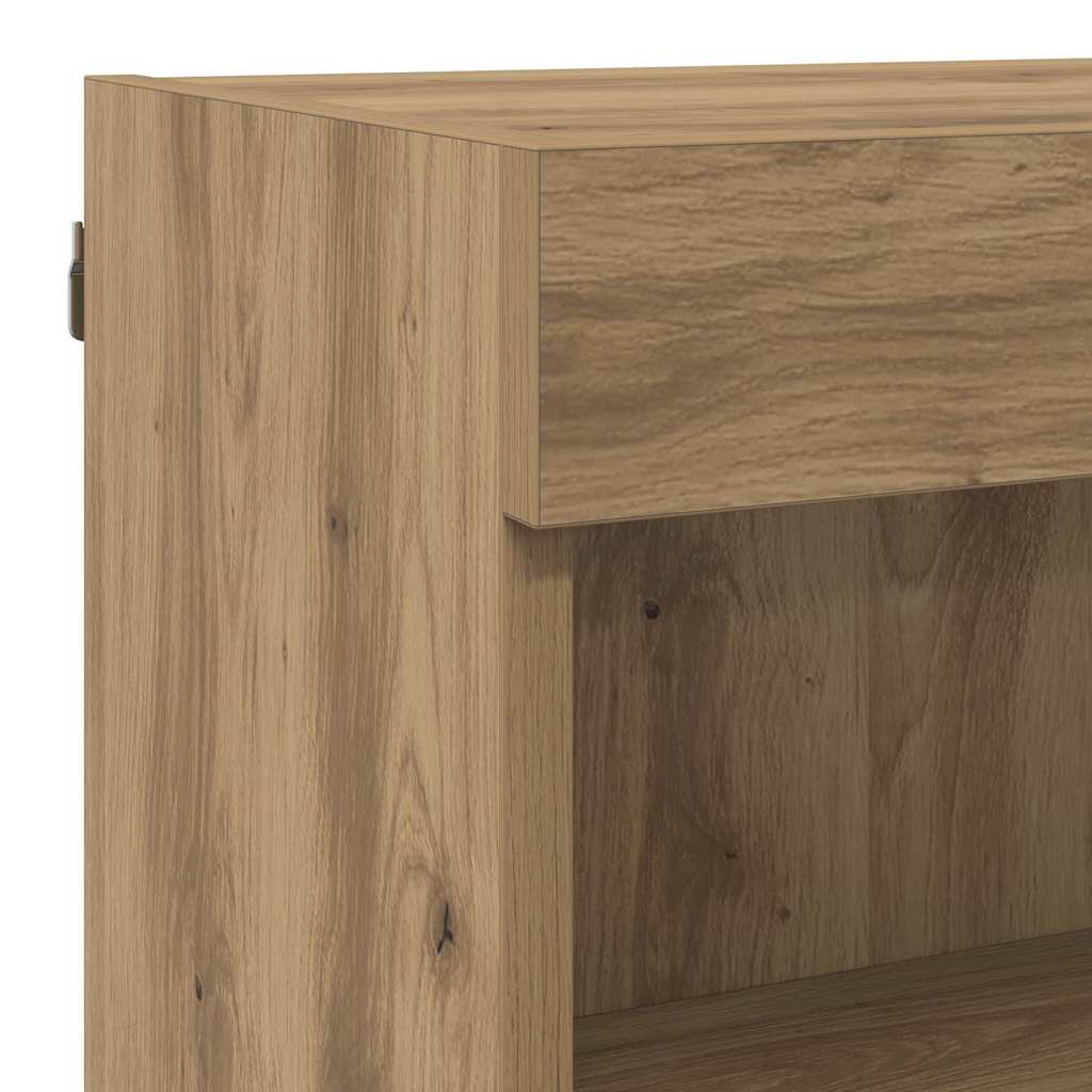 TV Wand Einheiten mit LED 6 stk. Artisan-Eiche Holzwerkstoff