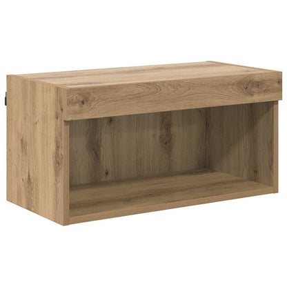 TV Wand Einheiten mit LED 6 stk. Artisan-Eiche Holzwerkstoff