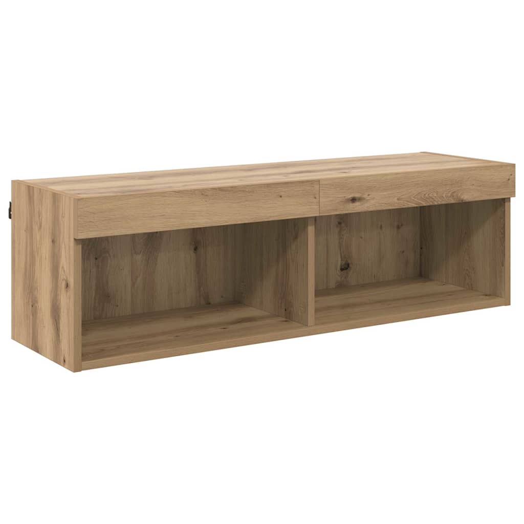 TV Wand Einheiten mit LED 6 stk. Artisan-Eiche Holzwerkstoff