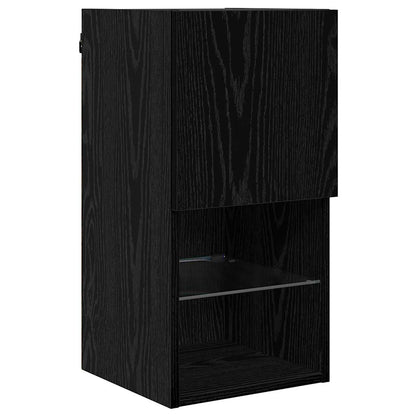 TV Wand Einheiten mit LED 6 stk. Schwarz Eichen-Optik