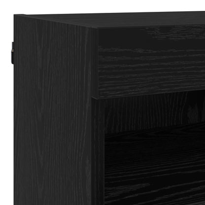 TV Wand Einheiten mit LED 5 stk. Schwarz Eichen-Optik