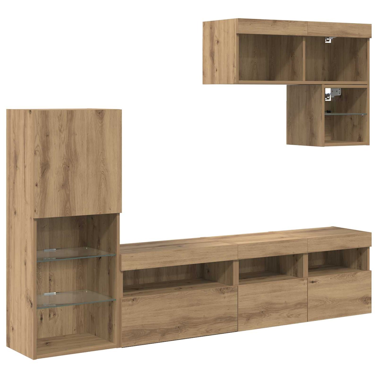 TV-Wandgeräte 6 stk. Artisan-Eiche Holzwerkstoff