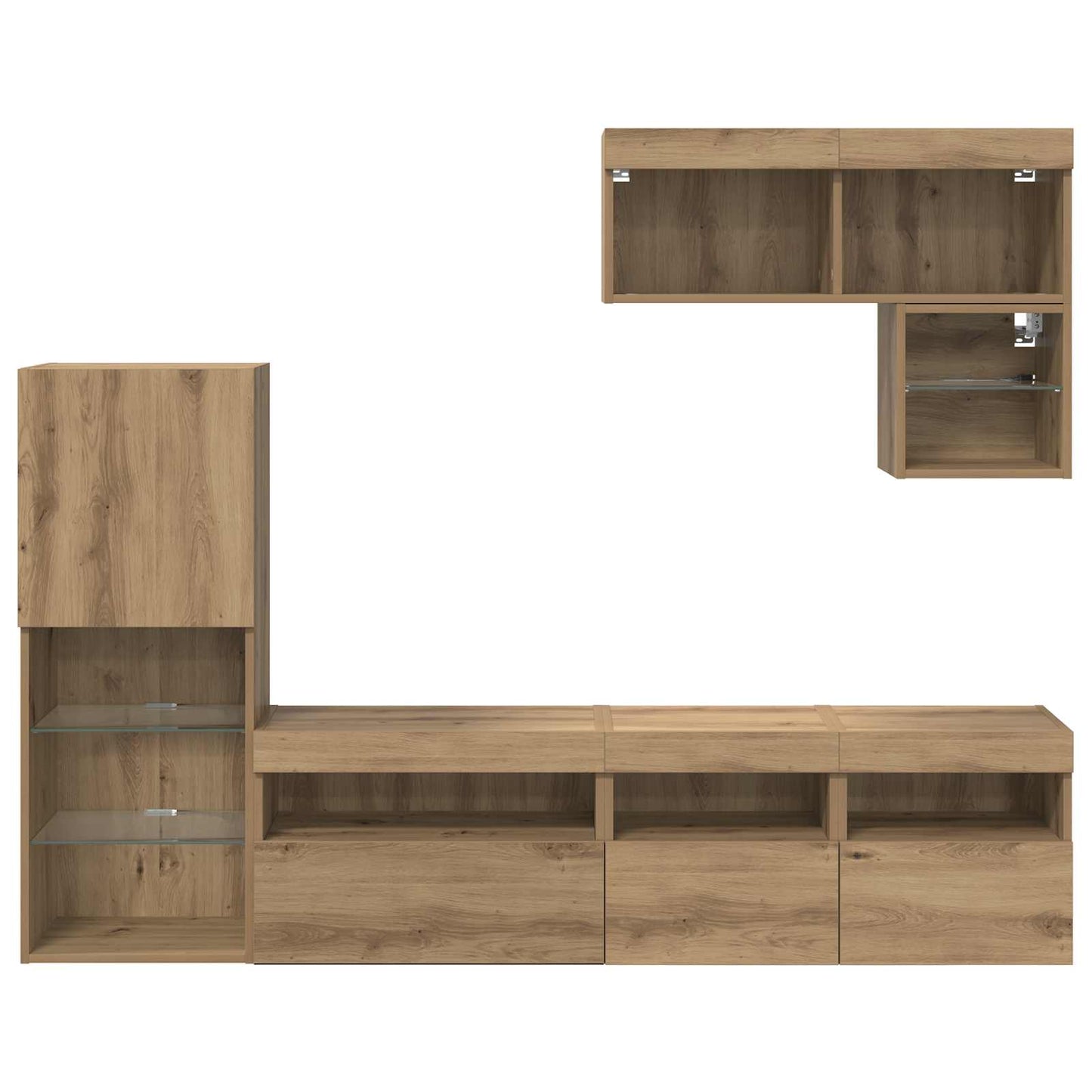 TV-Wandgeräte 6 stk. Artisan-Eiche Holzwerkstoff