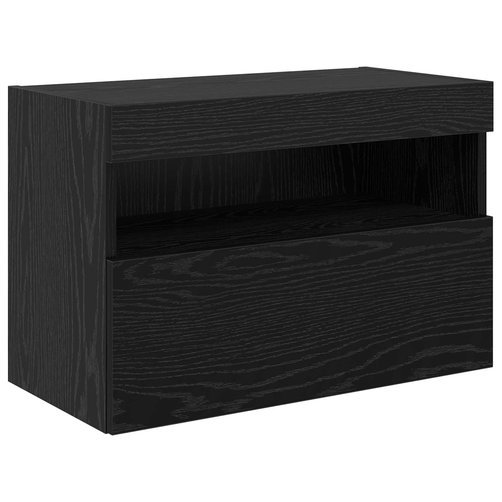 TV-Wandgeräte 6 pcs Schwarz Eichen-Optik Holzwerkstoff