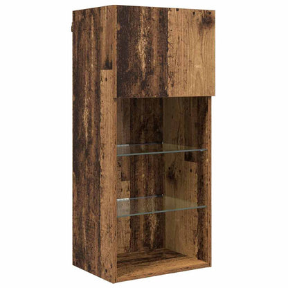 TV Wand Einheiten mit LED 5 stk. Altholz Holzwerkstoff