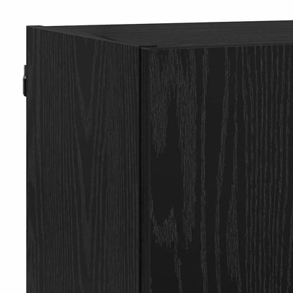 TV Wand Einheiten mit LED 5 stk. Schwarz Eichen-Optik
