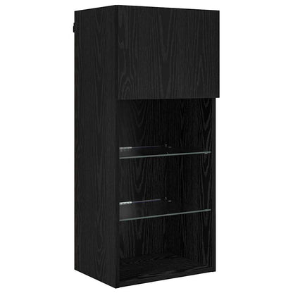 TV Wand Einheiten mit LED 5 stk. Schwarz Eichen-Optik