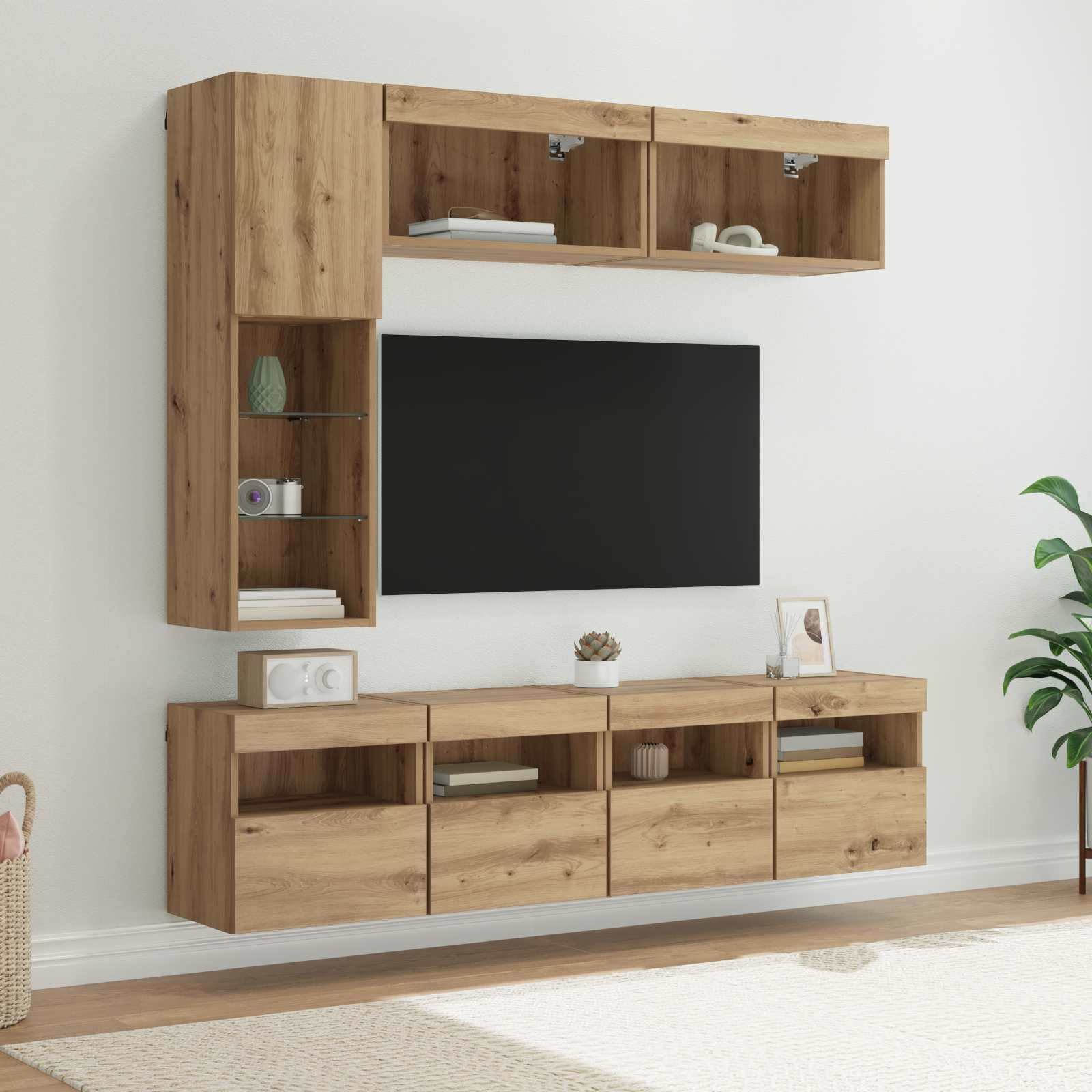 TV-Schränk 7 stk. Artisan-Eiche Holzwerkstoff