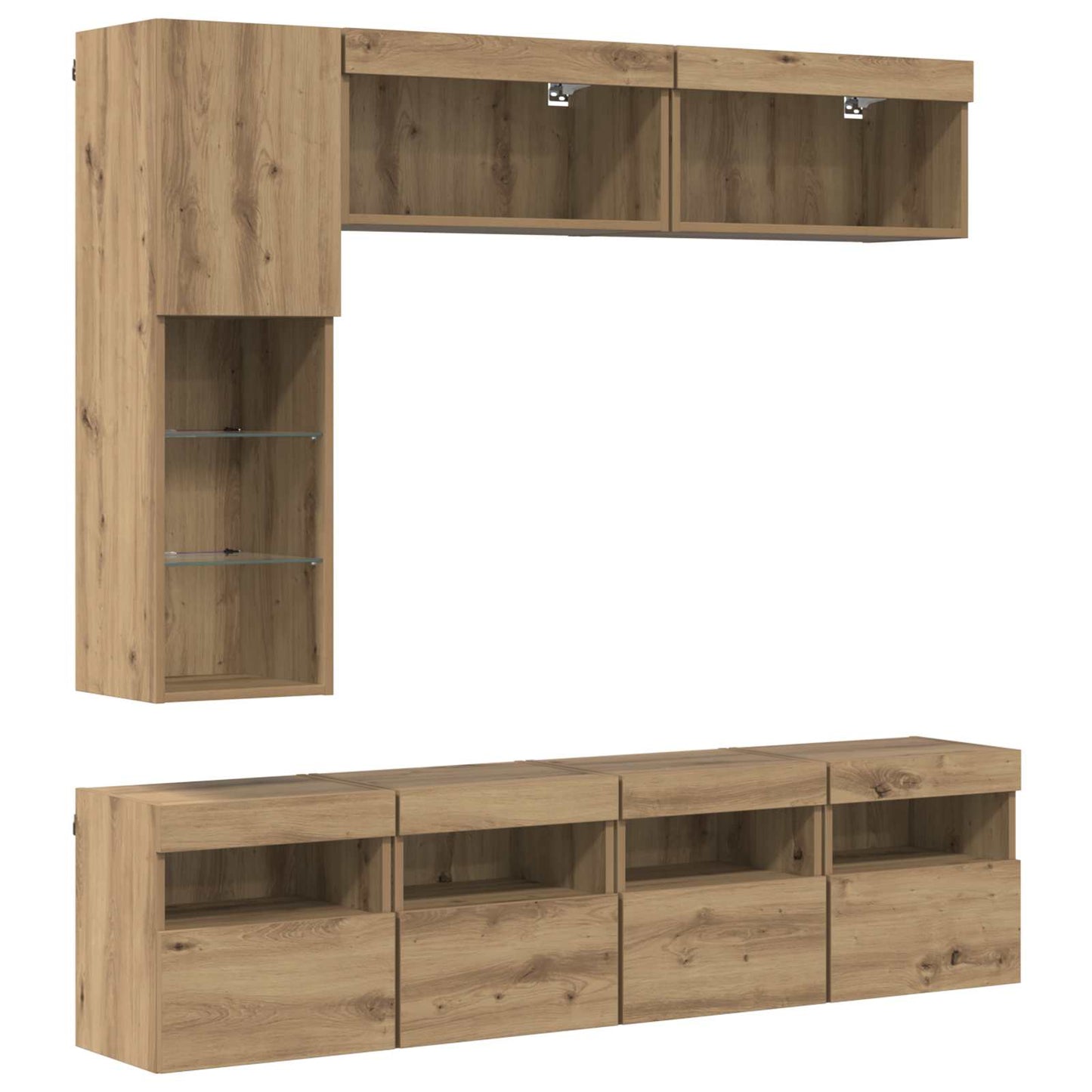 TV-Schränk 7 stk. Artisan-Eiche Holzwerkstoff