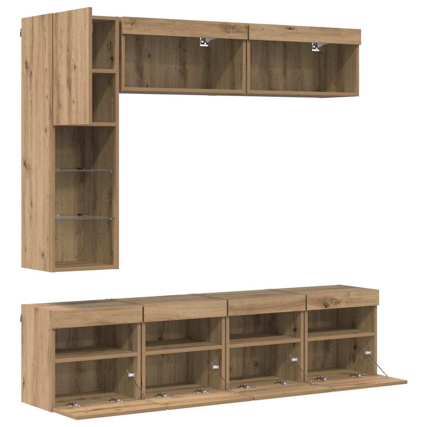 TV-Schränk 7 stk. Artisan-Eiche Holzwerkstoff