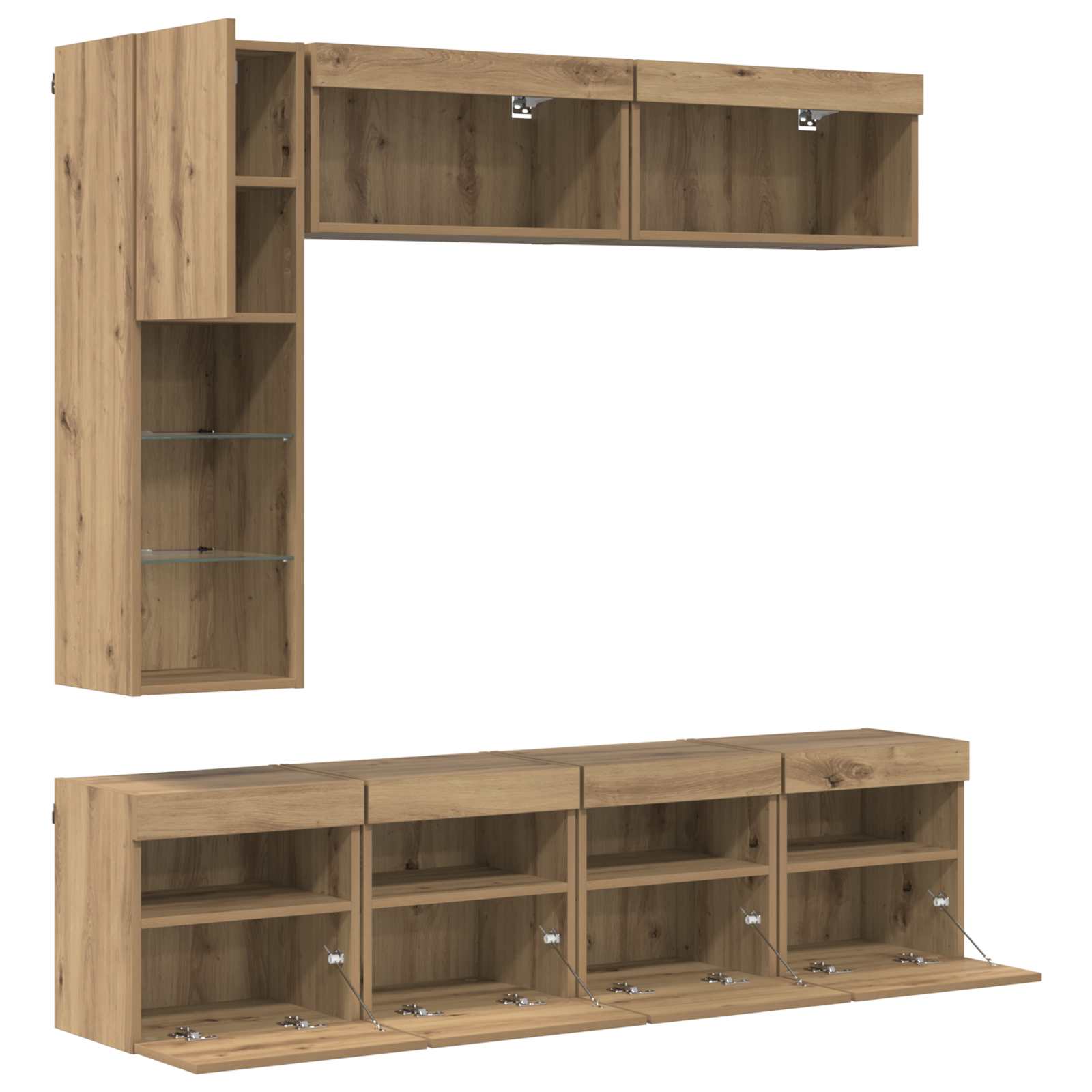 TV-Schränk 7 stk. Artisan-Eiche Holzwerkstoff